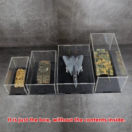 Black Base Mirror Assembled Tool Free Clear Acrylic Display Case Dust Cover Storage for Decorative Crafts L20-45 W20-60 H10-65cm