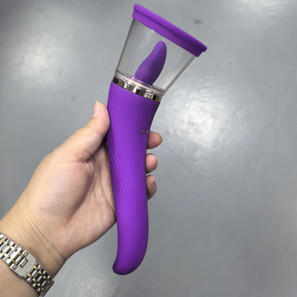 Tongue Licking with Sucking G Spot Vibrator 3 in 1 Sex Toys for Women Powerful Clitoral Nipple Oral Sucker Stimulation Massager