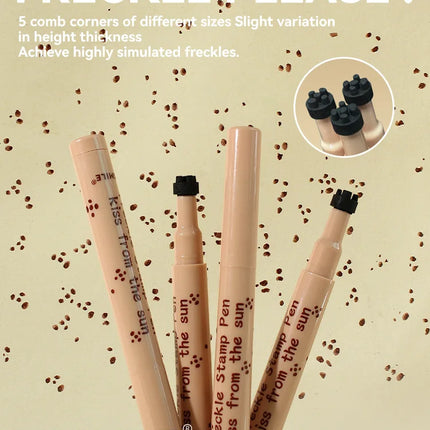 Freckle Pen Natural Lifelike Fake Freckles Pen Lasting Look Dot Spot Pen Makeup Waterproof Light/Dark Brown Freckles Stamp Pen