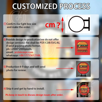 Custom Business Lightbox Sign Advertising Double-Sided Illuminated Personalized Customizable Auto Repair Shop Decor LED Signage