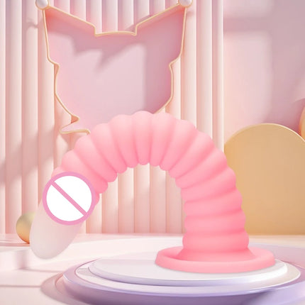 Gradient Pink Anal Plug Massager With Threaded Suction Cup Rear Multi-size Unisex Extra Long Anal Plug Adult Erotic Sex Toys