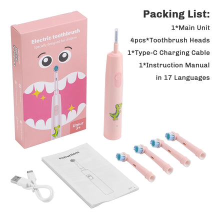 Sonic Electric Toothbrush Rechargeable Rotary Adult Waterproof with Timer 5 Modes & 4 Replaceable Brush Heads for Teeth Cleaning