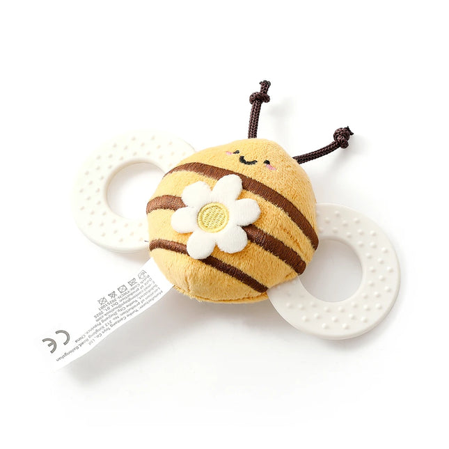 Plush Bee Rattle Cartoon Bee Doll 0-12 Months Baby Toys Soft Multifunctional,Cute Animal Soft Comfort Toys,Baby Teething Toys