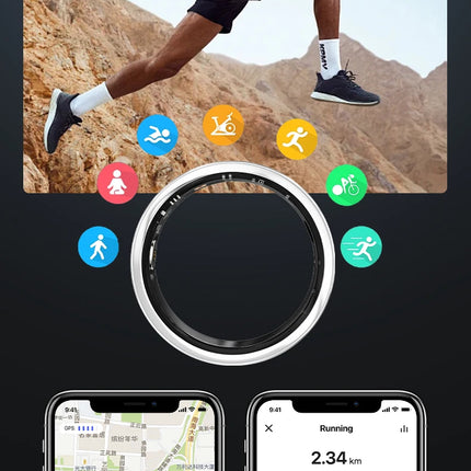 For SmartRing 2025 Women Men Waterproof Health Ring 7-13 size Sport Couple Smart Ring Tiktok Slide Control Sleep Monitor