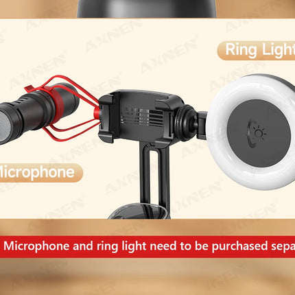 AI Auto-Tracking Phone Gimbal 360° Rotating Face Tracking Stabilizer Portable Desktop Holder for Live Streaming & Photo Shooting