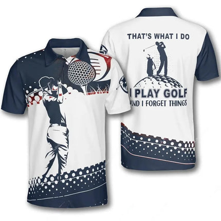 3D Printed Golf Polo Shirts For Men Skull Pattern Sweatshirt Summer Casual Vacation Short Sleeve Sport Lapel Tops Streetwear