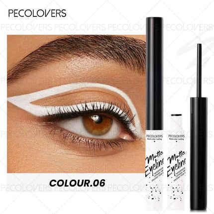 1PC Matte Colored Liquid Eyeliner Pen, Quick Drying, Smooth, Black/brown/blue, for A Charming Halloween Christmas Eye Makeup