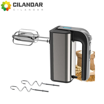 Electric Hand Blender Stainless Steel Mini Multifunctional Mixer White Kitchen Tool for Whipped Cream Flour Dough Cake Baking