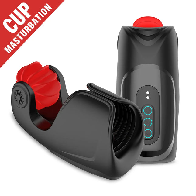 Automatic Masturbator Cup for Men Lasting Delay Ejaculation Rotating Licking Penis Training Vibrator Adult Supplies