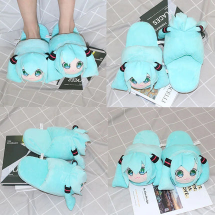 New Panda Bubu And Yier Plush Slippers Cartoon Panda Indoor Couple'S Warm Cotton Slippers Autumn And Winter Gift
