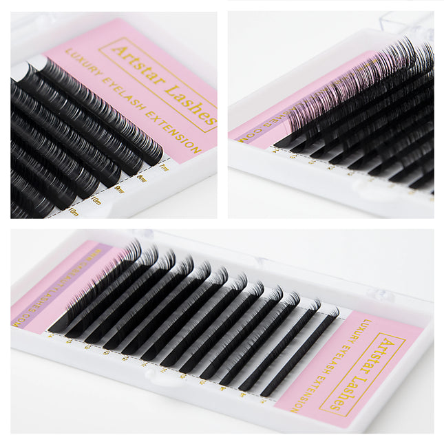 ARTSTAR 12Rows Eyelash Extension C/D/CC/DD Curl 8-20MM Volume Lashes Makeup Eyelashes for Professionals Lash trays Wholesale