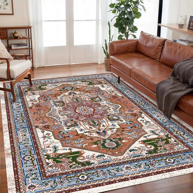 VIKAMA Bohemian Crystal Velvet Anti-Slip Carpet For Living Room, Floor Bedroom Big Size Rugs, Sofa Mats, Study, Home Decoration