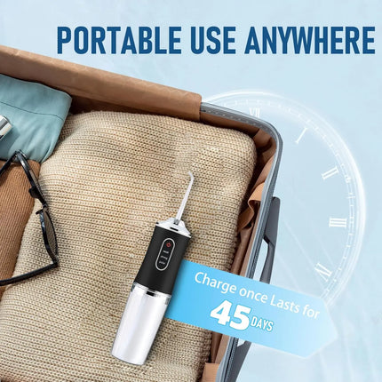 Electric Water Flosser for Teeth Cordless 3 Modes 4 Jet Tips Cleaning and Flossing Water Dental Floss Irrigator Portable Travel