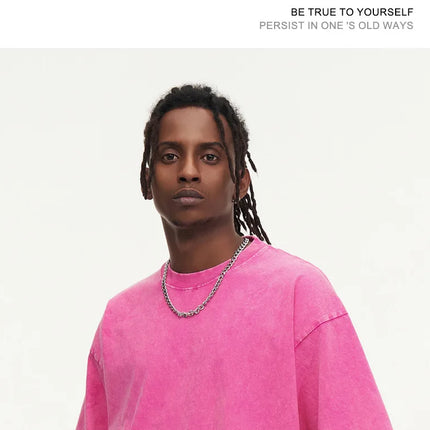 Custom Streetwear Vintage Washed Cotton Tee Oversized T-Shirt Retro Hip Hop Style 100% Cotton Personalized Design Men Clothing
