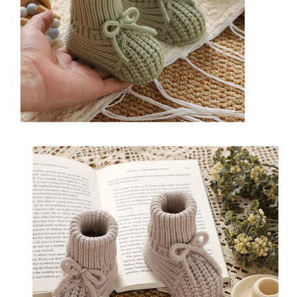 Baby Booties Knitted 0-12m Soft Soled Anti-Slip Newborn Boys Girls First Walkers Shoes Infant Toddler Unisex Sock Boot Kids Crib