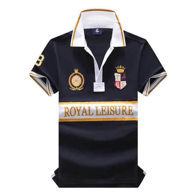 New men's polo shirt Europe America Royal leisure advanced pure cotton high-end embroidery luxury refined top original design