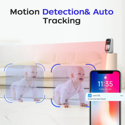 JOOAN 3MP PTZ 5G Wifi Camera HD 2.8” Touch Screen Baby Monitor Color Night Two Way Audio Wireless Smart Home Security Camera