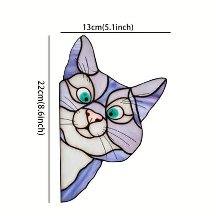 Cat Peeping Glass Window Self-adhesive Stickers Waterproof Moisture-proof Glass Film, Bedroom Living Room Car Window Decoration