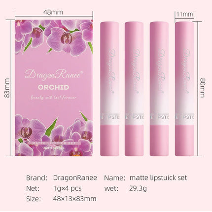 4PCS Velvet Matte Lipstick Set Long Lasting Waterproof Non Stick Lip Makeup Creative Cigarette Design Sexy Beauty
