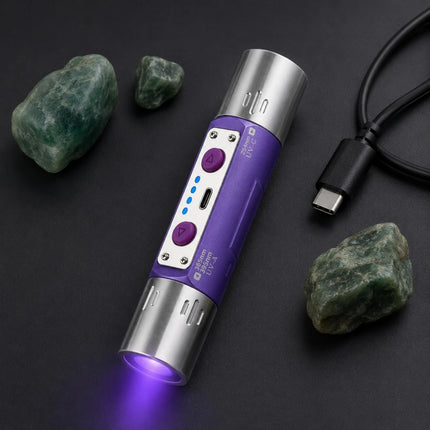 Two Wavelength Flashlight Type-C Charging Handheld Tool Portable Gear Gift Box