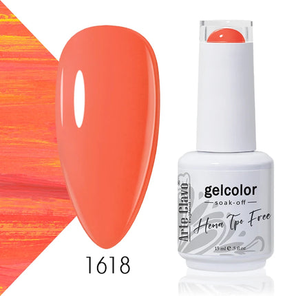 Arte Clavo Red Color Series Nail Polish UV Soak Off Varnish 15ml Manicure Nail Art Long-lasting Hema Tpo Free Gel Nail Polish