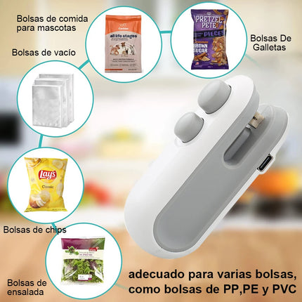 Mini Heat Bag Sealer Rechargeable Food Packaging Heat Sealer Handheld Plastic Bag Sealing Machine Food Package Clip Bag Sealer