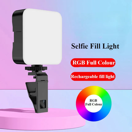 Mini Selfie Fill Light Rechargeable 3 Modes Adjustable Brightness Portable Clip On For Mobile Phone Make Up Computer Fill Light