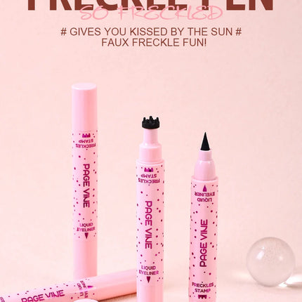 2 in 1 Natural Simulation Freckle Stamp Pen Waterproof Easy Color Freckle Dot Pen Face Fake Freckles Eyeliner Lasting Makeup
