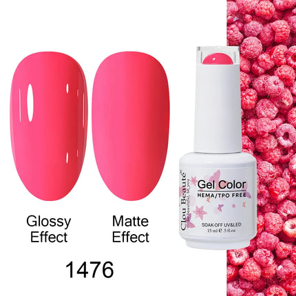 Clou Beaute 15ml HEMA TPO FREE Color Gel Nail Polish Nude Pink Red Green Collection Nail Gel Polish Glitter Soak Off UV LED Gel