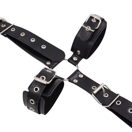 Bondage PU Leather Restraints Collar Fetish Sex Game BDSM Adult Toy Sex Shop Slave Neck Handcuffs Sex Products For Couple Gay