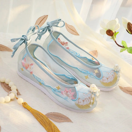 Chasing Moon Hot Sale Of The Season New Style Ming Dynasty Hanfu Shoes National Style Upturned Head Cotton Shoes Ancient Wedding