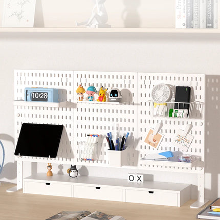 Home Study Storage Pegboard: Suitable for Displaying Figurines, Desk-Top Standing & Clip-On Storage for Furniture Items