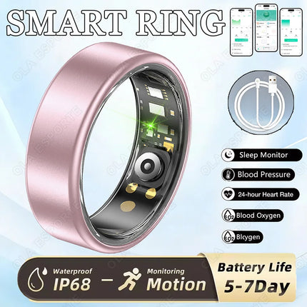 2026 New Multicolor Smart Ring Men Women Heart Rate Blood Oxygen Sleep Monitoring Waterproof Multi-Functional Sports Smartring