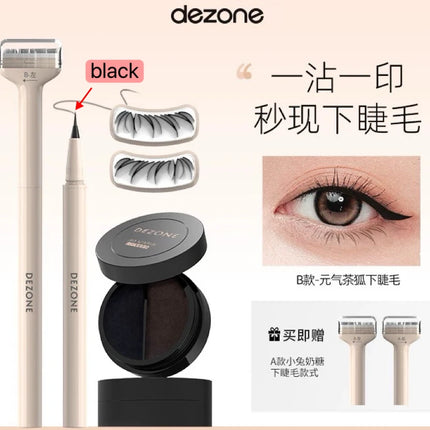 DEZONE Double Head Eyelash Stamp Waterproof Sweatproof Original Products Set And Non Smudging Liquid Eyeliner