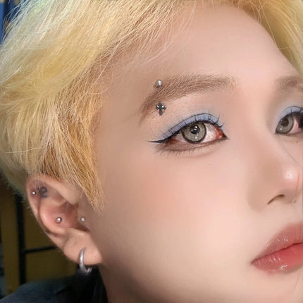 1Pc Trendy Subculture Punk Style Cross Titanium Steel Eyebrow Piercing High Quality Must-have E-girl Jewelry Gift