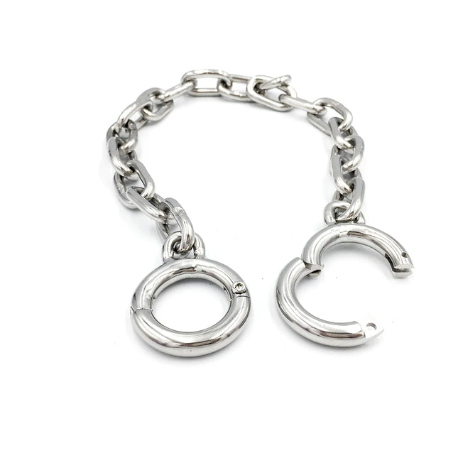 Latest Stainless Steel Bondage Toe Cuff Fetter Shackles Restraint Chain Locking Adult BDSM Sex Toy For Male Female