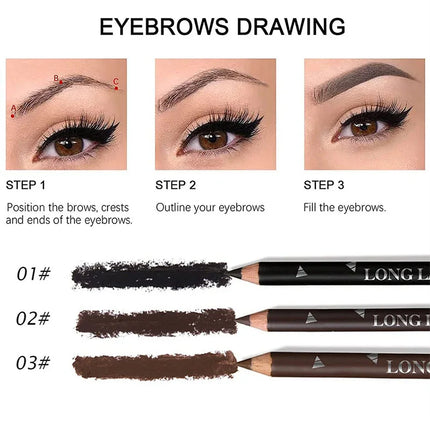 6/12Pcs Eye Brow Pencil Waterproof Professional Women Eye Makeup Pen Easy Color Natural Black Cosmetic Beauty Eyebrow Tool