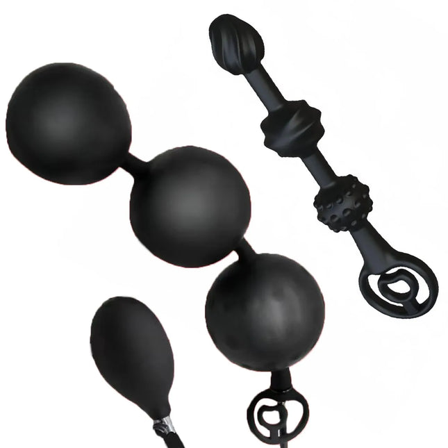 three-ball inflatable anal dilators, posterior anal dilators, female sex toys, prostate massage, adult sex toys