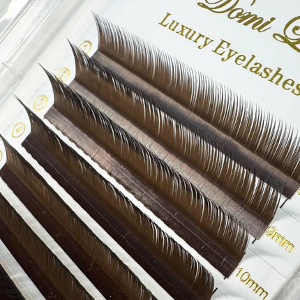 Domi Lash Brown Color Individual Lashes 0.05 0.07 LJ LC LB  LD Curl Eyelash Extensions  Upgrade Premium Soft False Eyelashes