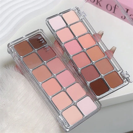 12 Colors Eye Shadow Palette Low-saturated Earth Pink Purple Eyeshadow Glitter Shimmer Matte Lying Silkworm Eye Shadow Makeup