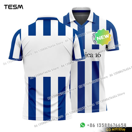 TESM Summer POLO Shirt Men Summer Sports V-neck T-shirt Street Trendy Short Sleeve 3D HD Print T-shirt