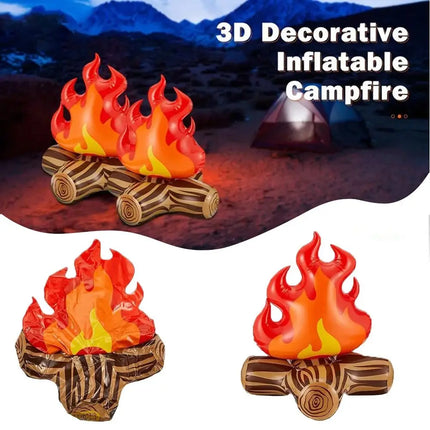 PVC Inflatable Campfire Gas-filled Flame Simulation Camping Accessory Simulated Flame Model Camping Props Toys Party Decoration