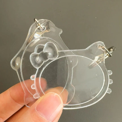 5/30Pcs Transparent Acrylic Keychains Lovely Blank Photo Frame DIY Pendant Fashion Versatile Keychains Couple Anniversary Gift