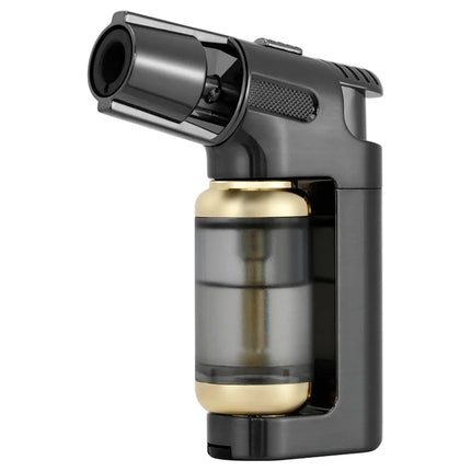 JOBON Inflatable Blue Flame Lighter Transparent Visual Large Capacity Gas Compartment Fixed Flame Lock Design Windproof