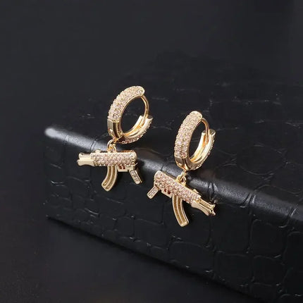 Hip Hop Ice Out Sparkling Round Inlaid Zircon Hypoallergenic Earrings for Men Women Fashion Cool Punk Rock Party Jewelry