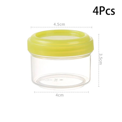 4Pcs 35ml Salad Dressing Containers To Go Plastic Twist Top Sauce Condiment Container With Lid Lunch Box Accessories