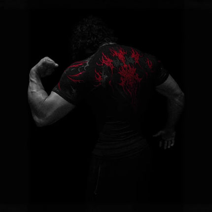 Breathedivinity Men's Fashion Fitness Short Sleeve T-Shirt Breathable Comfortable Sportswear round Neck Printed Cotton Top