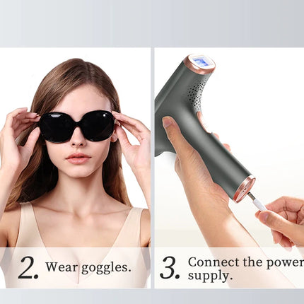 Laser Hair Removal Pro IPL Devices Painless Permanent Epilator with HR/SC/RA, 9 Energy Levels 999999+ Light Body Hair Trimmer