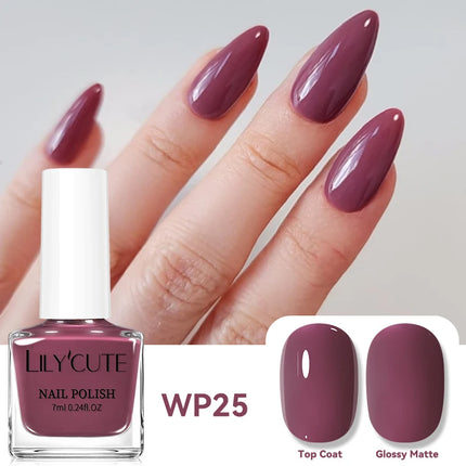 LILYCUTE 7ml Water-Based Nail Polish Pink Gittler Color Long Lasting Quick Drying No Need of Lamp to Cure Nail Supplies For Nail