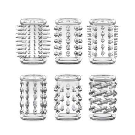 6pcs Penis Sleeve Male Erection Enlargement Spike Cock Cover Delayed Ejaculation G-spot Stimulate Orgasm Sex Toys for Men Couple